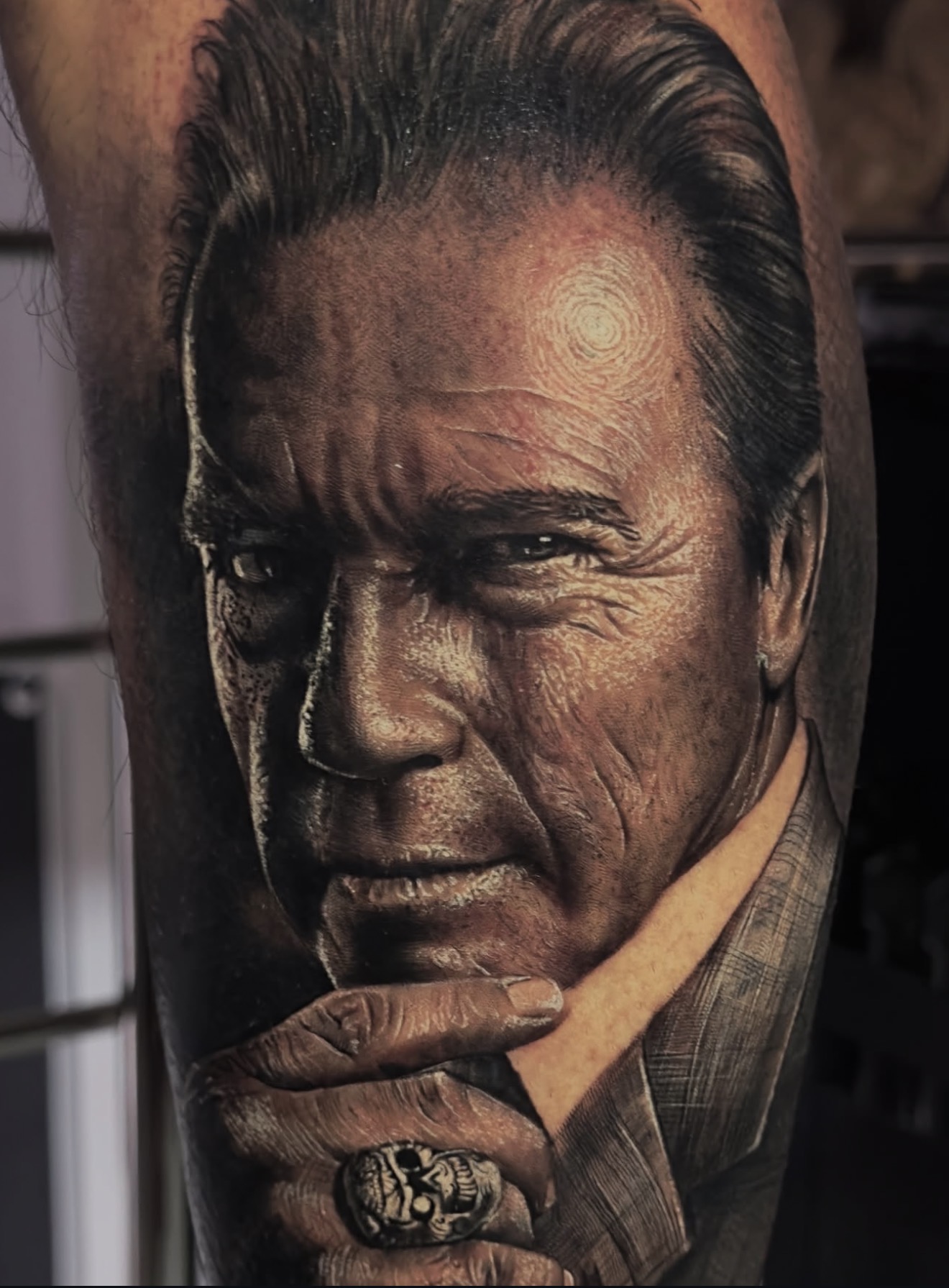 Realism portrait tattoo portfolio work from Titans Legacy Ink.