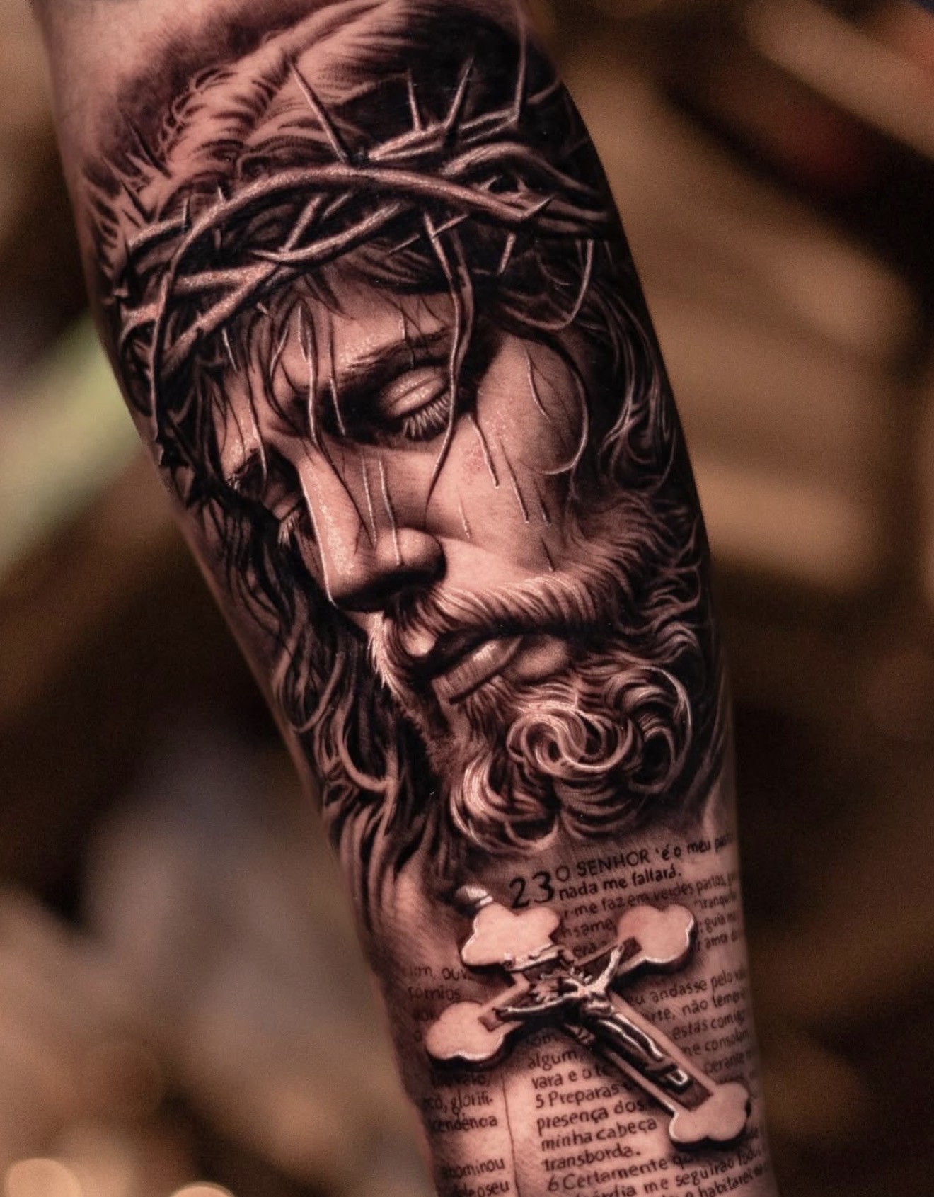 Religious tattoo portfolio work from Titans Legacy Ink.